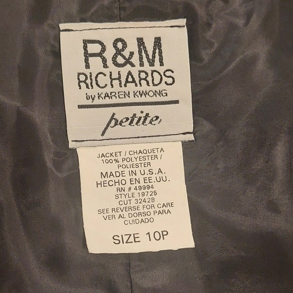 R&M Richards Elegant Black Blouse with Sheer Sleeves - Picture 9 of 12